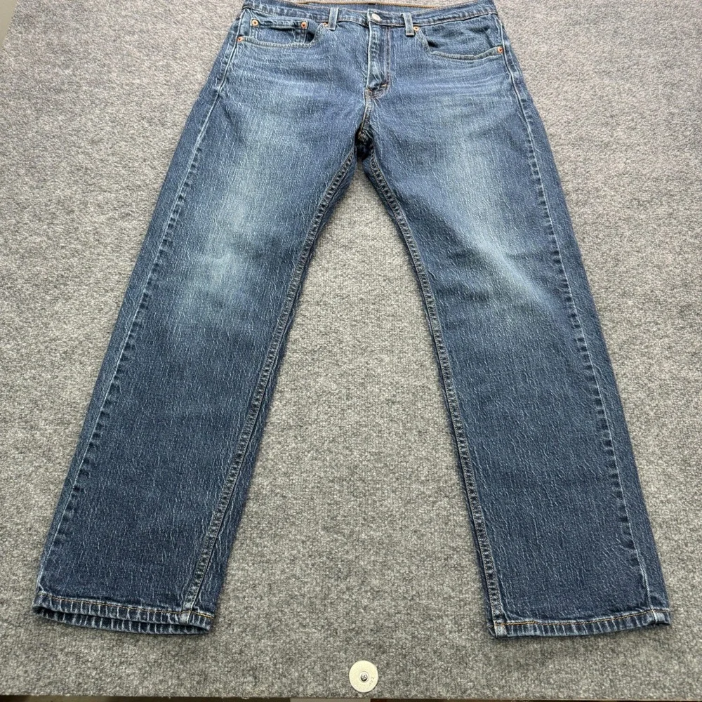 Levi's 505 Regular Fit‎ Jeans Mens 34x30 Blue Medium Wash Denim Workwear